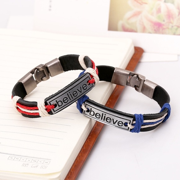 2 Leather Inspirational Bracelet men,women luxury - Picture 4 of 6
